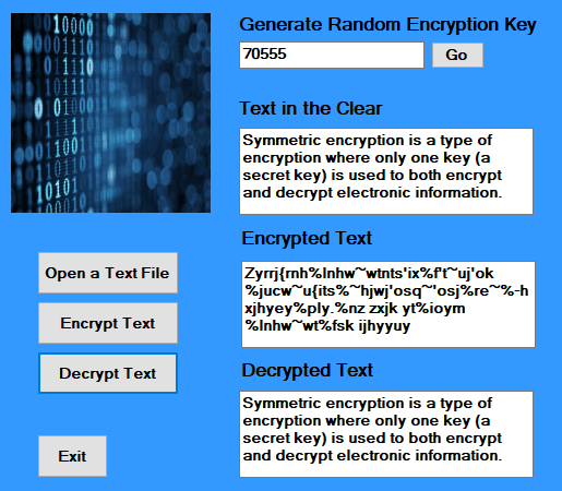 CPT 341 VB.NET Project 2 | Symmetric Random Key Encryption