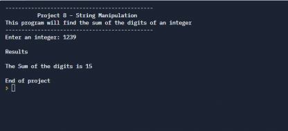 Write a program that will find the sum of the digits of an integer.